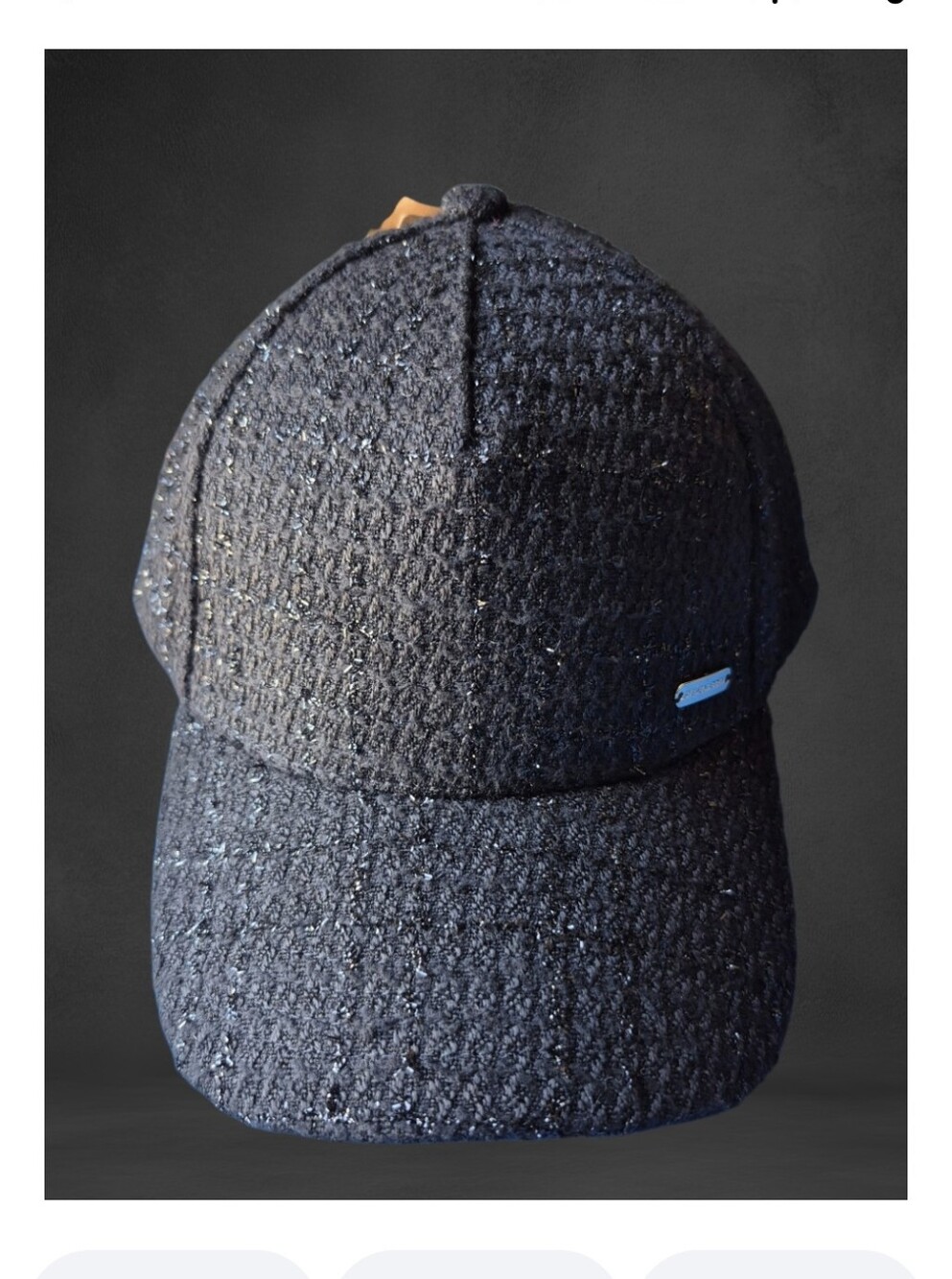 Steve Madden "Official" Baseball Cap, Tweed in Black.